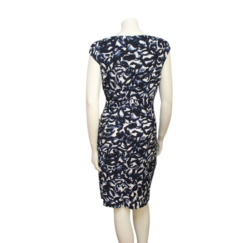 Ralph Lauren Blue Abstract Print Sleeveless Matte Jersey Knit Dress Size 10 - Picture 4 of 6